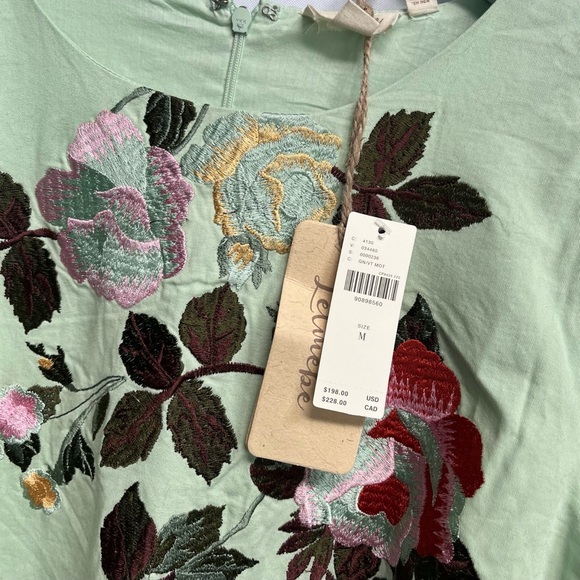 NWT Anthropologie Let Me Be Fully Floral Embroidered Long-Sleeve Mini Dress M - Picture 11 of 17